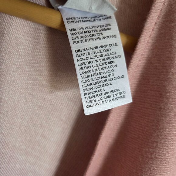 Chico's Floral Fringe Ruana Kimono Wrap Ombre Pink Women's One Size Open Front - Picture 10 of 10